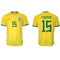 Camisa de time de futebol Brasil Fabinho #15 Replicas 1º Equipamento Mundo 2022 Manga Curta